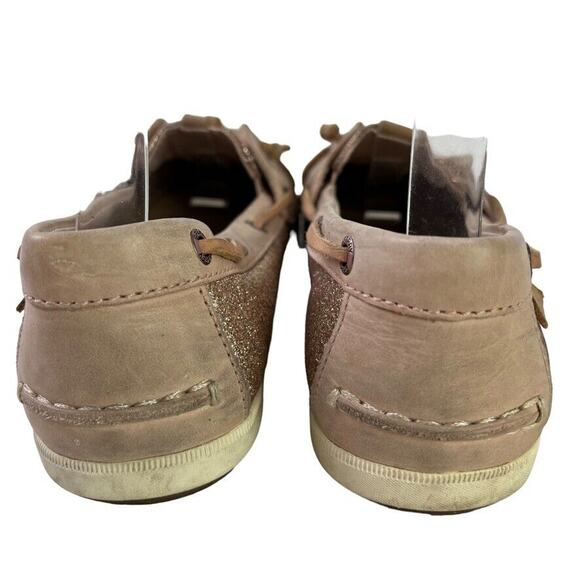 Sperry Top Sider Womens Leather Glitter Rose Gold Boat Shoes Flats Slip On sz 7 - Picture 11 of 16